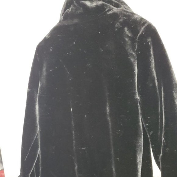 Dennis Basso Lg Blk Plush Faux Fur Jacket Elegant - Picture 10 of 12